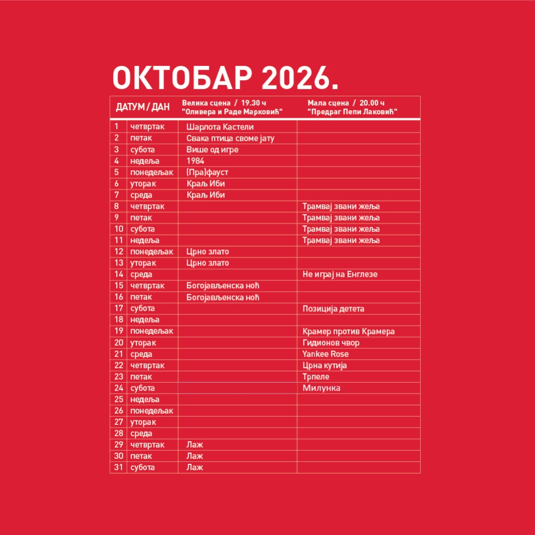 Трпеле at Beogradsko dramsko pozoriste — Oct 23